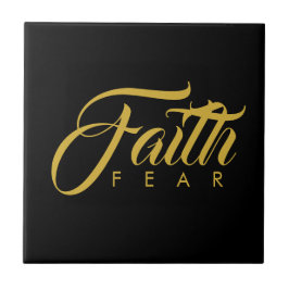 Faith Over Fear Gold en Black Tegeltje