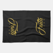 Faith Over Fear Gold en Black Theedoek (Horizontaal)