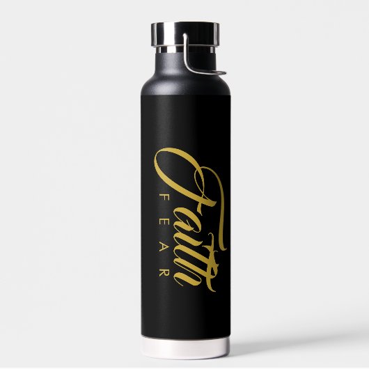 Faith Over Fear Gold en Black Waterfles (Links)