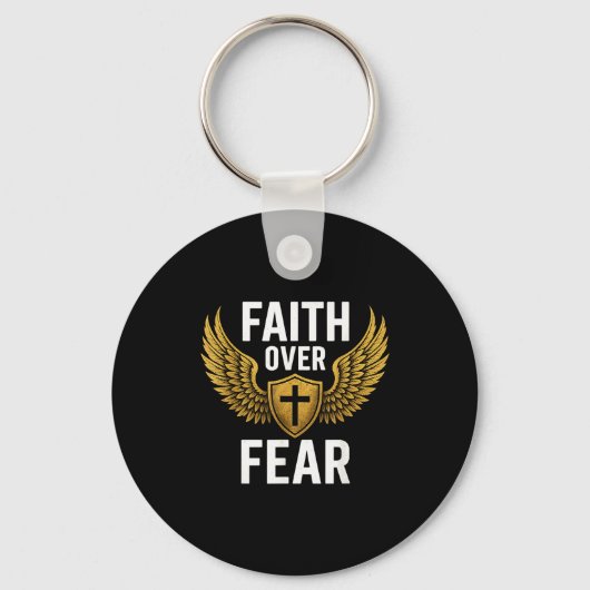 Faith Over Fear Gold Sleutelhanger (Voorkant)