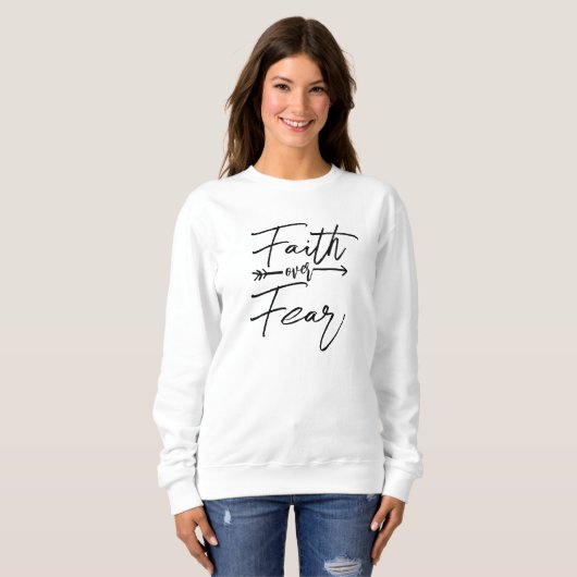 Faith Over Fear Hoodie - Inspirerend Christelijk Trui (Voorkant volledig)