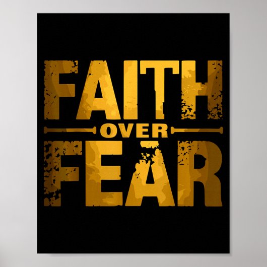 Faith Over Fear Insrational Christian Quote Poster (Voorkant)
