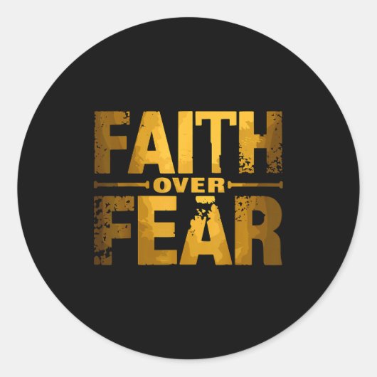 Faith Over Fear Insrational Christian Quote Ronde Sticker (Voorkant)