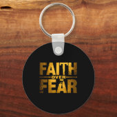Faith Over Fear Insrational Christian Quote Sleutelhanger (Voorkant)