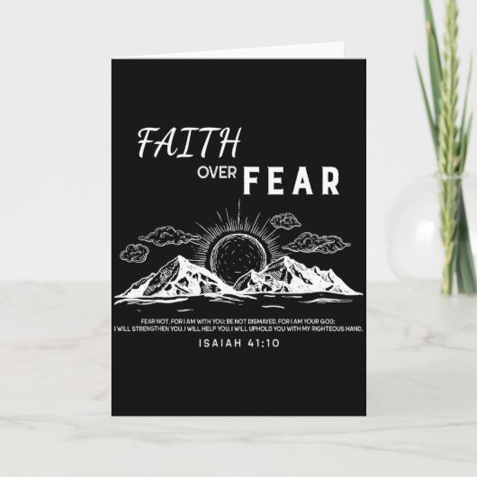 Faith Over Fear - Isaiah 41_10 Bible Verse  Kaart (Voorkant)