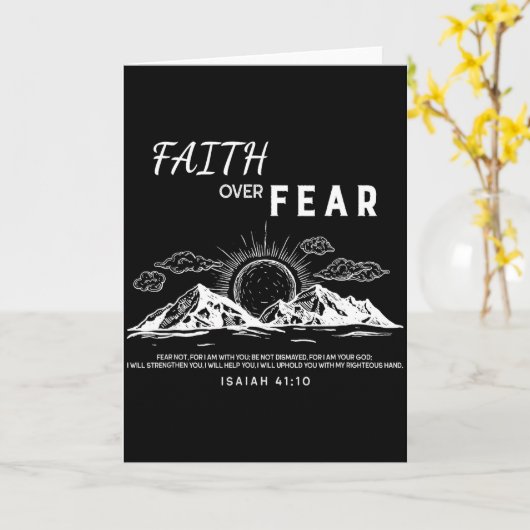 Faith Over Fear - Isaiah 41_10 Bible Verse  Kaart (Gele Bloem)