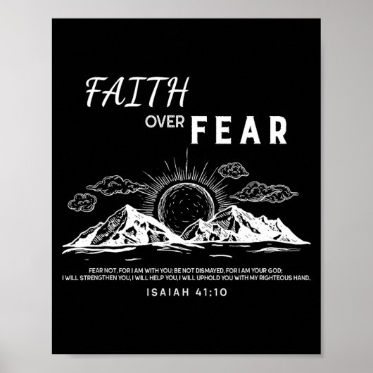 Faith Over Fear - Isaiah 41_10 Bible Verse  Poster (Voorkant)