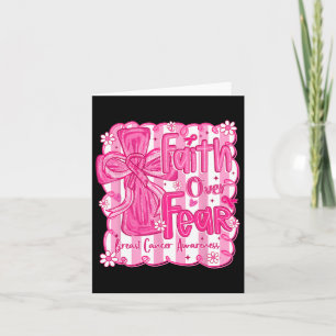 Faith Over Fear Jesus Christelijke Roze Borstkanke Kaart