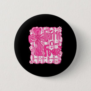Faith Over Fear Jesus Christelijke Roze Borstkanke Ronde Button 5,7 Cm