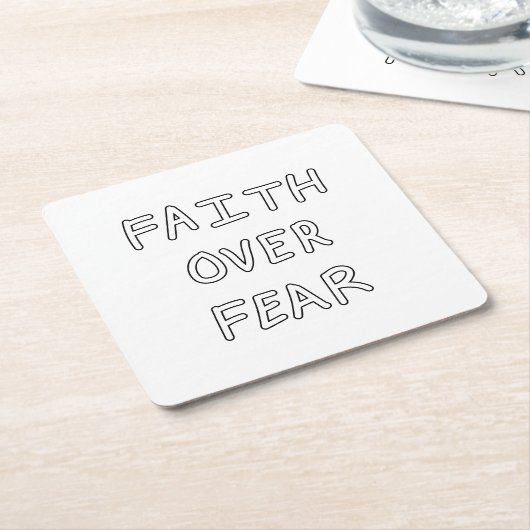 Faith over Fear Kartonnen Onderzetters (Schuin)