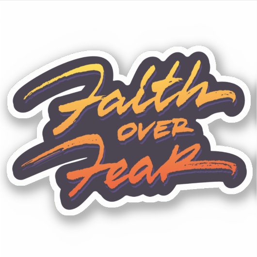 Faith Over Fear, kleur Sticker (Voorkant)
