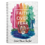 Faith Over Fear Lion – Christelijk tijdschrift op  Notitieboek (Voorkant)