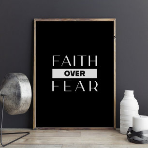 Faith Over Fear Motivatie Quote Afdrukbare Muur Foto Afdruk