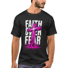 Faith Over Fear Neon Cross Graphic T-shirt