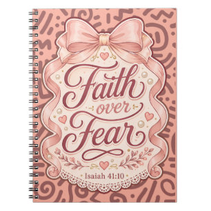 Faith Over Fear Notitieblok Coquette Christelijke Notitieboek