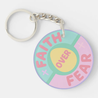 Faith Over Fear Pastel Easter 2026 Sleutelhanger