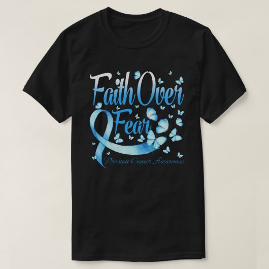 Faith Over Fear Prostate Cancer Awareness Butterf T-shirt (Design voorkant)