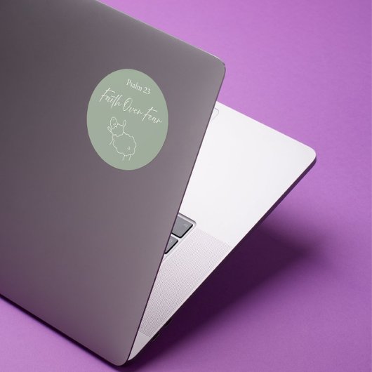 Faith Over Fear Psalm 23 Christian Sticker