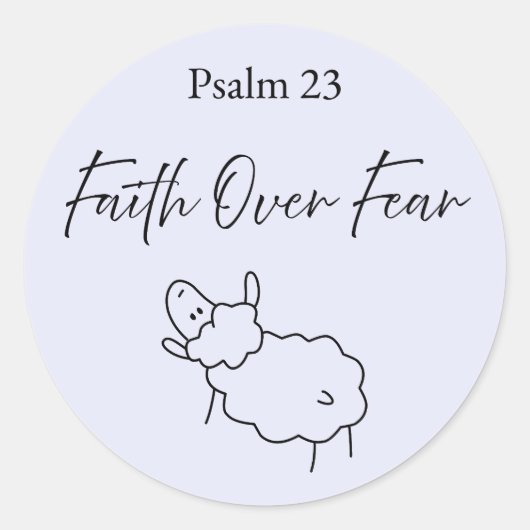 Faith Over Fear Psalm 23 Christian Sticker  (Voorkant)