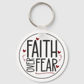 Faith Over Fear Religious Quote Customizable Sleutelhanger (Voorkant)
