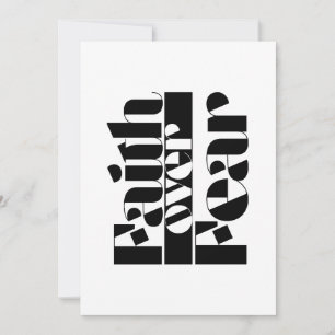 Faith Over Fear Retro Christelijke Inspirerend Typ Kaart