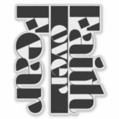 Faith Over Fear Retro Christelijke Inspirerend Typ Sticker (Voorkant)