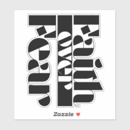 Faith Over Fear Retro Christelijke Inspirerend Typ Sticker