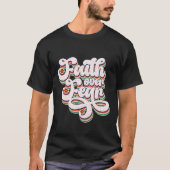 Faith Over Fear Retro Typografie T-shirt (Voorkant)