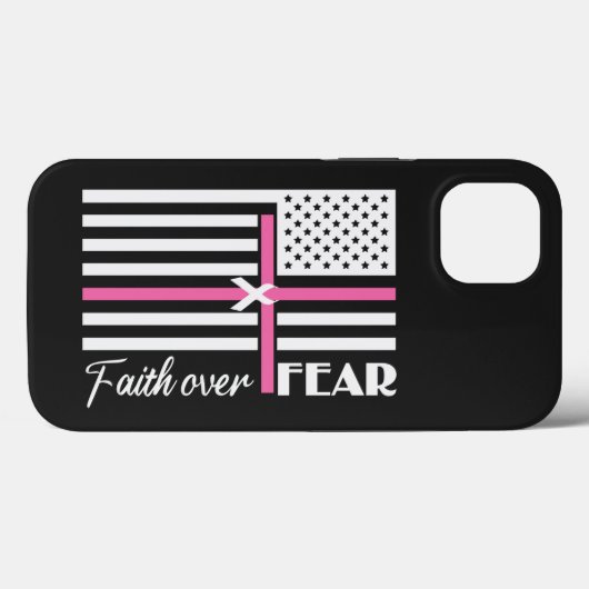 Faith Over Fear Roze Cross Flag Case-Mate iPhone Case (Achterkant (horizontaal))