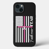 Faith Over Fear Roze Cross Flag Case-Mate iPhone Case (Achterkant)