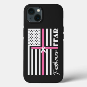 Faith Over Fear Roze Cross Flag Case-Mate iPhone Case