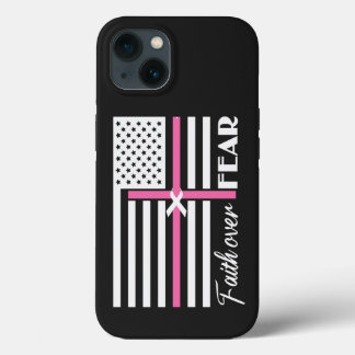 Faith Over Fear Roze Cross Flag Case-Mate iPhone Case