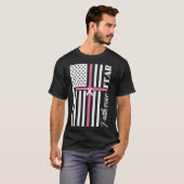 Faith Over Fear Roze Cross Flag T-shirt (Voorkant volledig)
