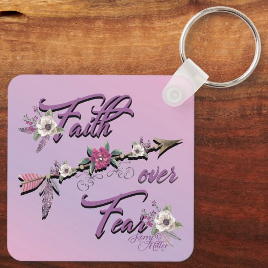 Faith Over Fear Sleutelhanger (Achterkant)
