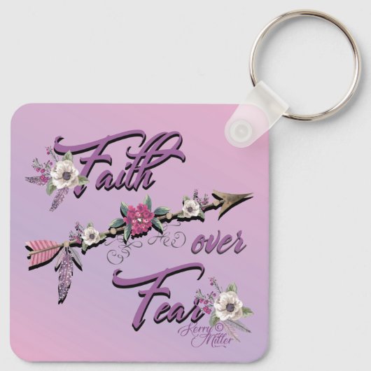 Faith Over Fear Sleutelhanger (Achterkant)