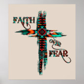 Faith Over Fear, Southwest Cross Poster (Voorkant)