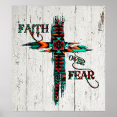 Faith Over Fear, Southwest Cross Poster (Voorkant)
