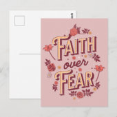 Faith over Fear tekstontwerp Briefkaart (Voorkant / Achterkant)