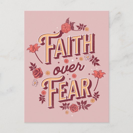 Faith over Fear tekstontwerp Briefkaart (Voorkant)