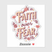 Faith over Fear tekstontwerp Sticker (Vel)