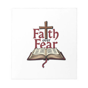 Faith Over Fear Vintage Jezus Faith T-shirt (1) Notitieblok