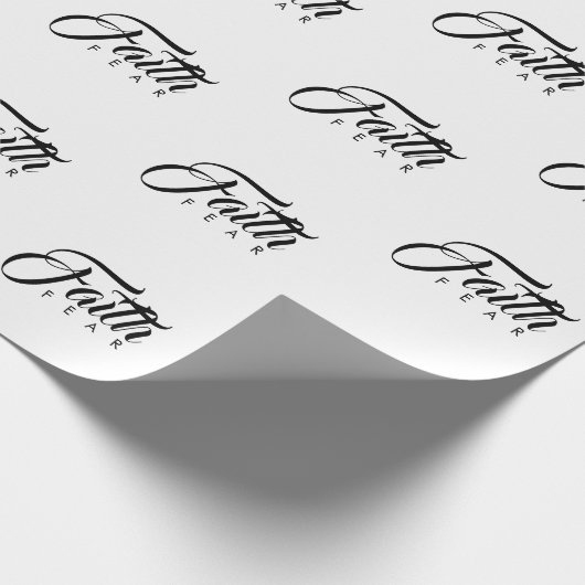 Faith Over Fear White Cadeaupapier (Hoek)