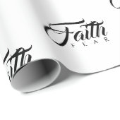Faith Over Fear White Cadeaupapier (Rol Hoek)