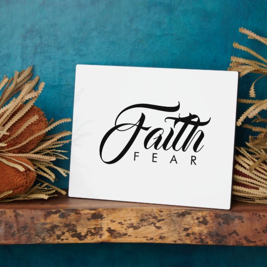 Faith Over Fear White Fotoplaat (Zijkant)