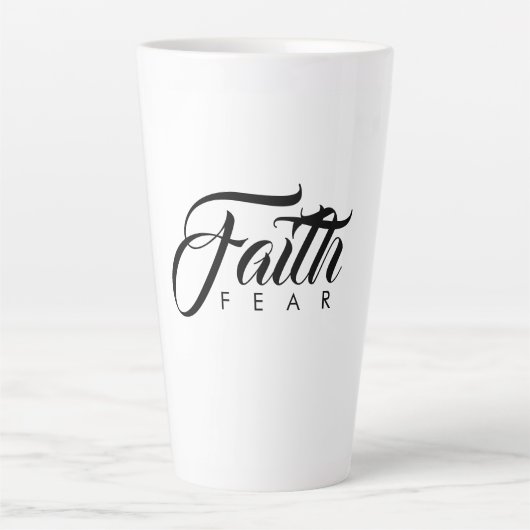 Faith Over Fear White Latte Mok (Voorkant)