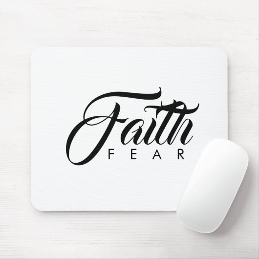 Faith Over Fear White Muismat (Met muis)