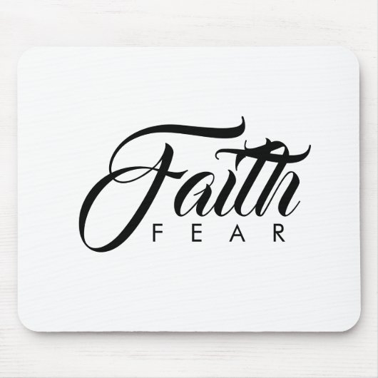 Faith Over Fear White Muismat (Voorkant)