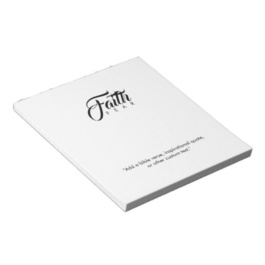 Faith Over Fear White Notitieblok (Schuin)