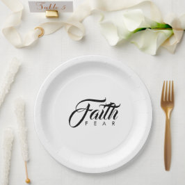 Faith Over Fear White Papieren Bordje