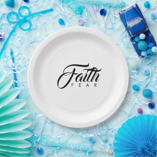 Faith Over Fear White Papieren Bordje (Feest)